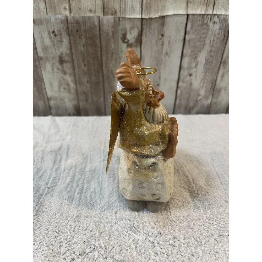 David Frykman 1996 All That Glitters Too Christmas Angel on Sheep Brass Wings